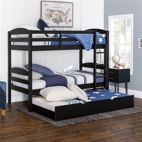 black wood loft bed